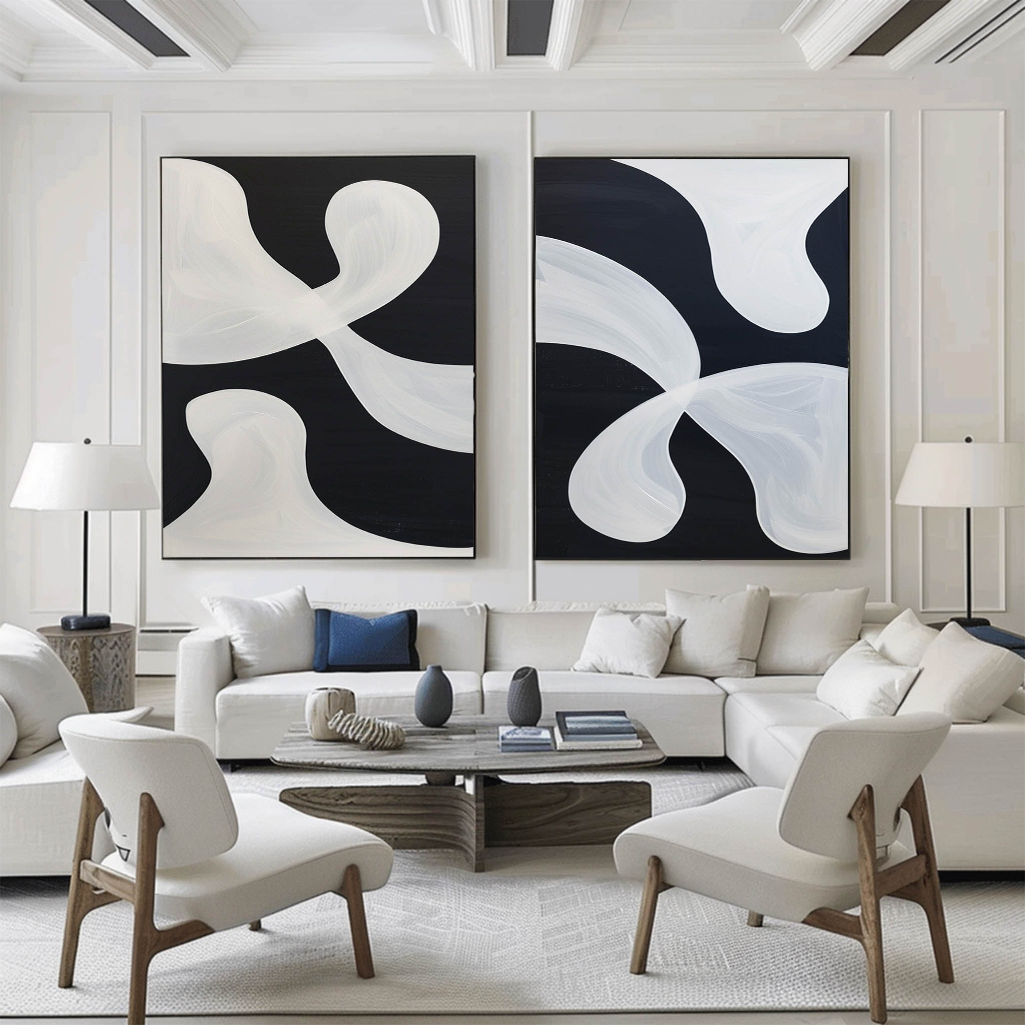 Black and White Ribbon Forms