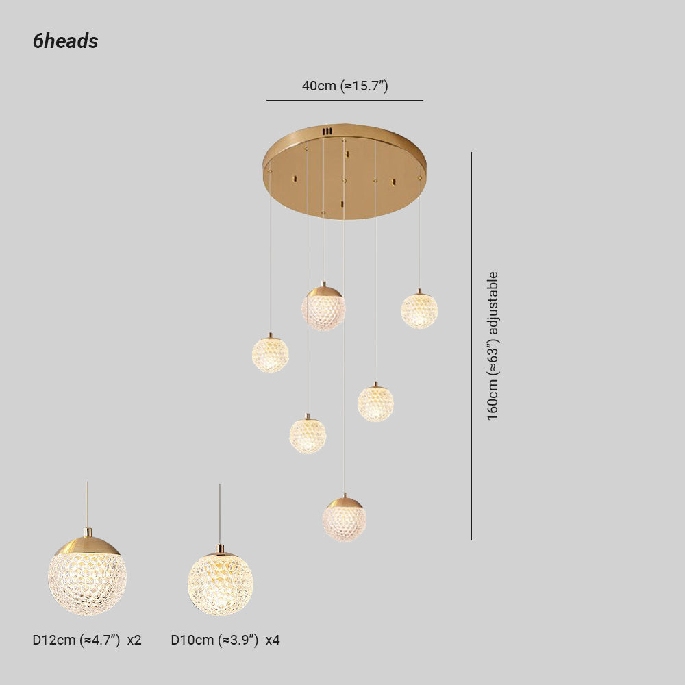 Arisha Multi Staircase Modern Art Deco Pendant Light, Gold - Neutralighting