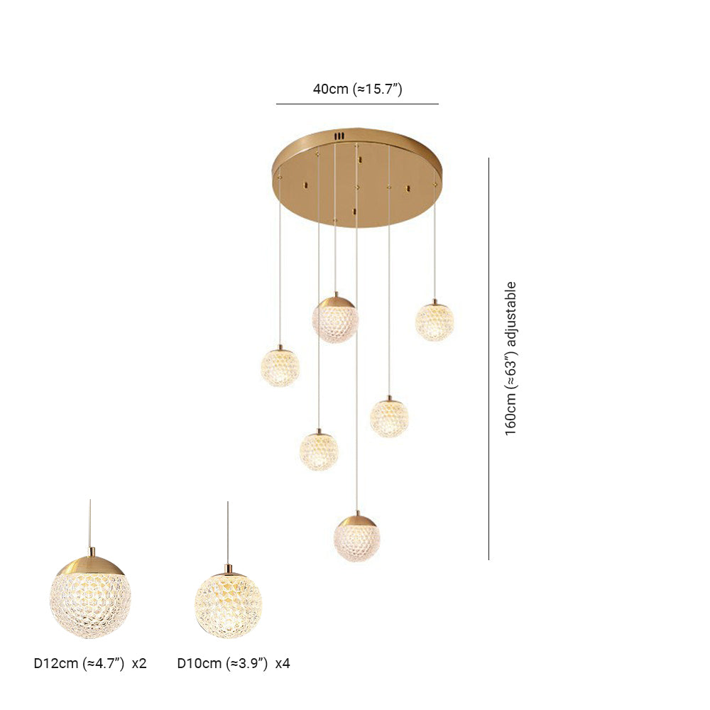 Arisha Multi Staircase Modern Art Deco Pendant Light, Gold - Neutralighting