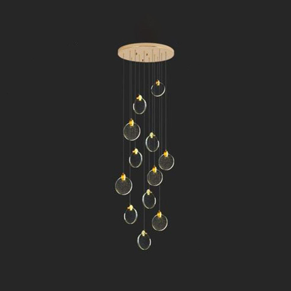 Kristy Luxury Circular Ripple Round Crystal Golden Chandelier - Neutralighting