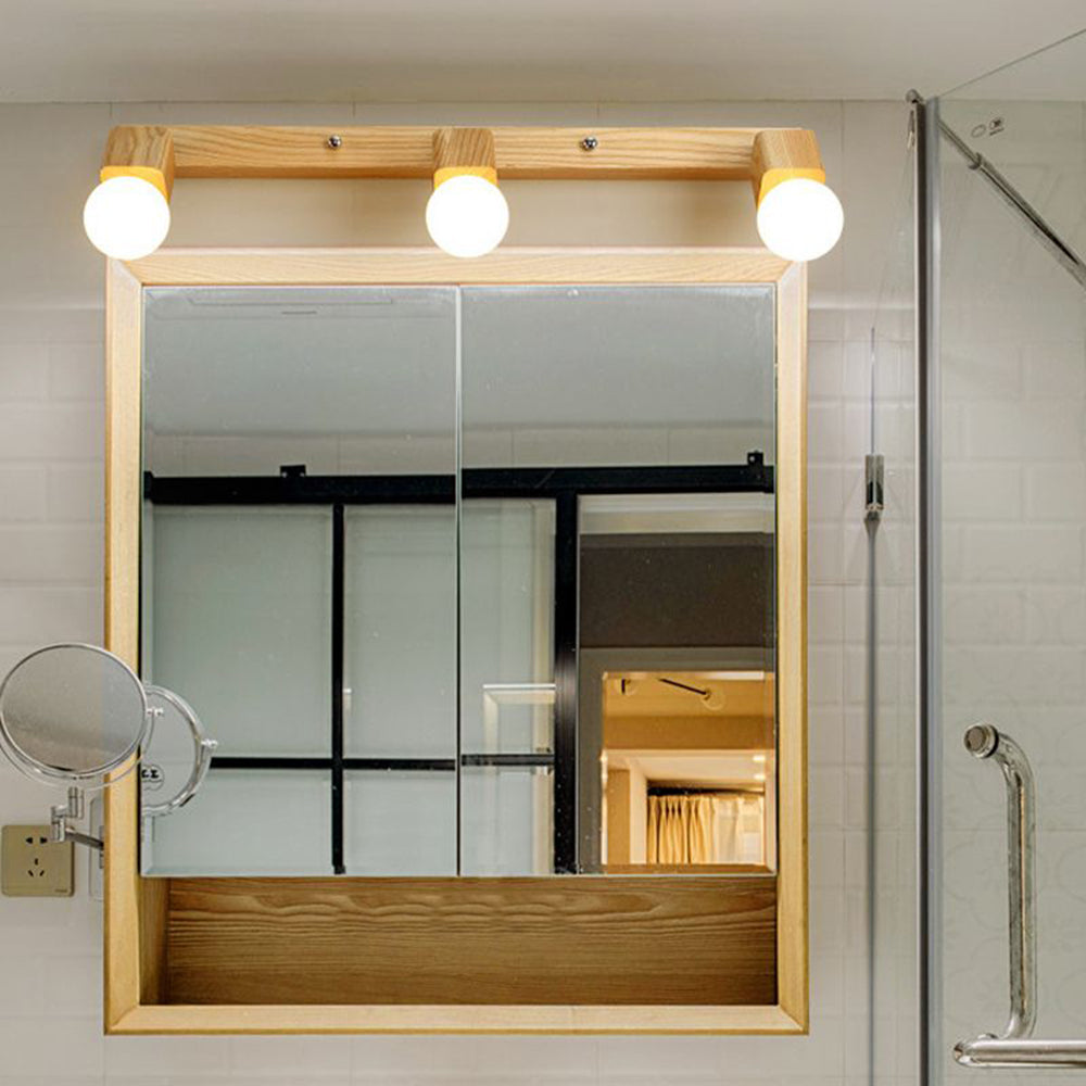 Muto Modern Square Globe Metal/Wood Wall Lamp, Vanity Light - Neutralighting