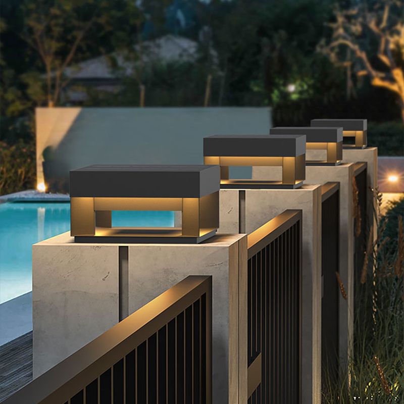 Ray Post Modern Solar Square Metal LED Outdoor Light - Neutralighting