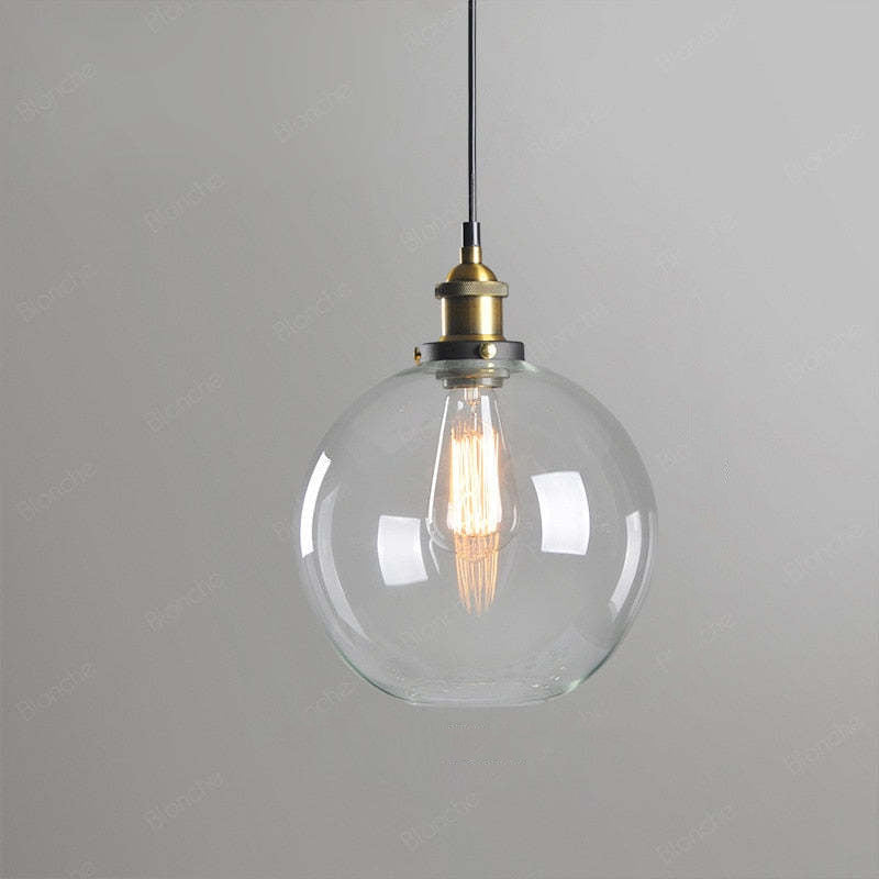 June Industrial Glass Pendant Light Clear/Amber/Smoke Grey - Neutralighting
