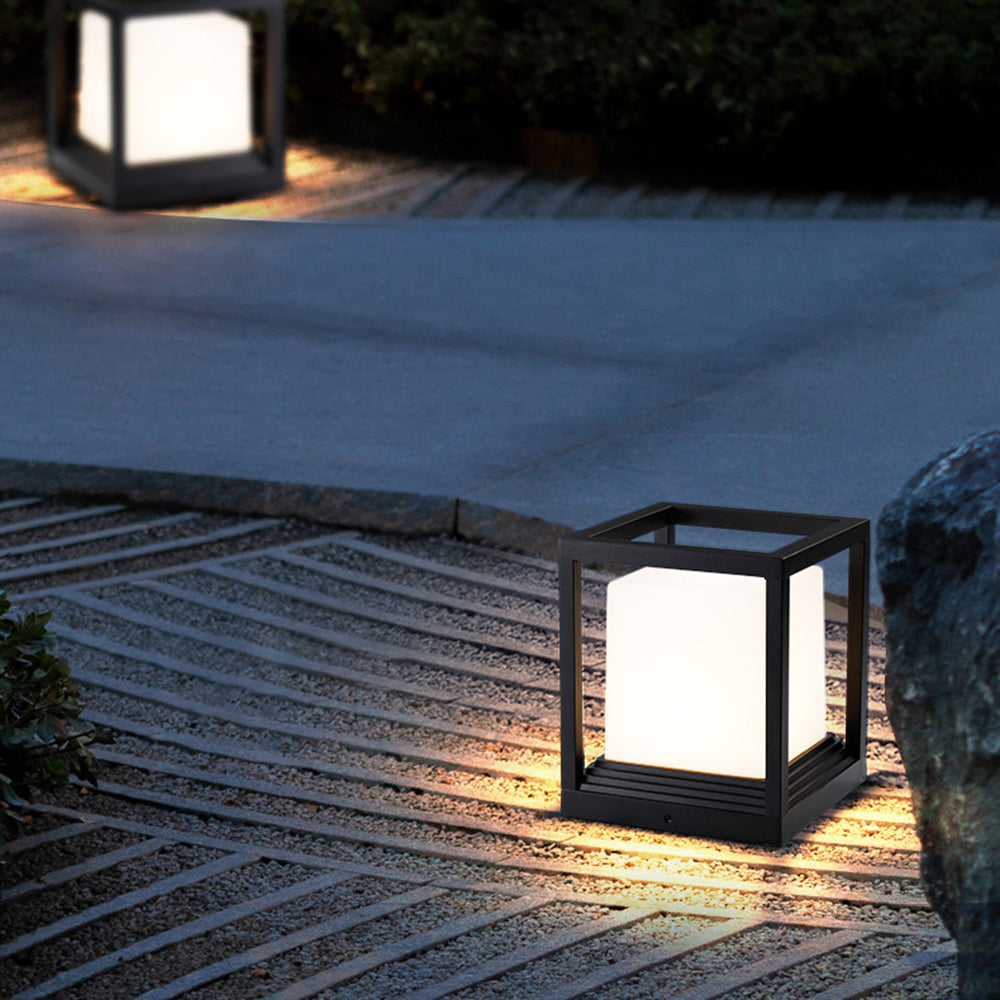 Ray Modern Rectangular Metal Outdoor Lamps, Black - Neutralighting