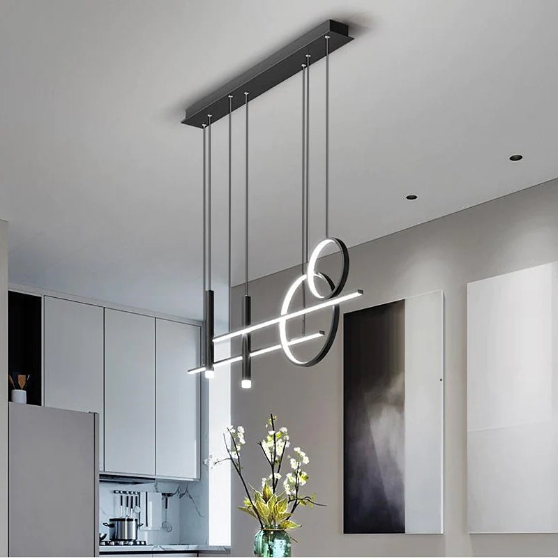 Arisha Modern Pendant Light LED, Double Circle, Gold/Black - Neutralighting