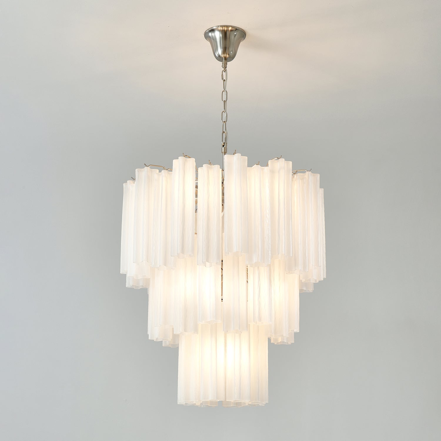 Aurora Chandelier Frosted Glass Tubes Layered Minimalist - Neutralighting
