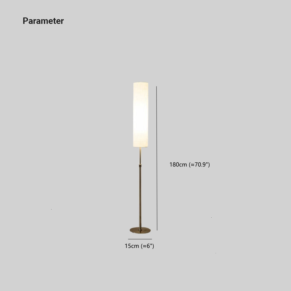 Eryn Minimalist Metal and Fabric Cylindrical White Floor Lamp - Neutralighting
