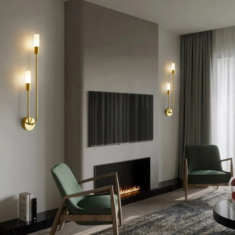 Rime Modern Wall Sconce for Bedeside Gold 2 PCS - Neutralighting