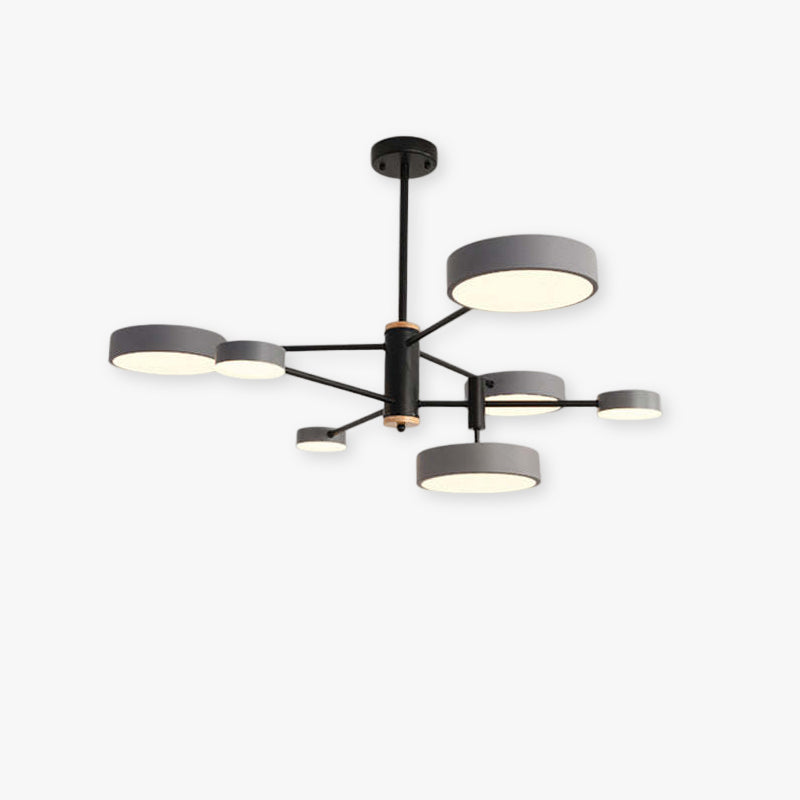Arisha Pendant Light LED, Metal & Wood, Grey/White/Gold - Neutralighting