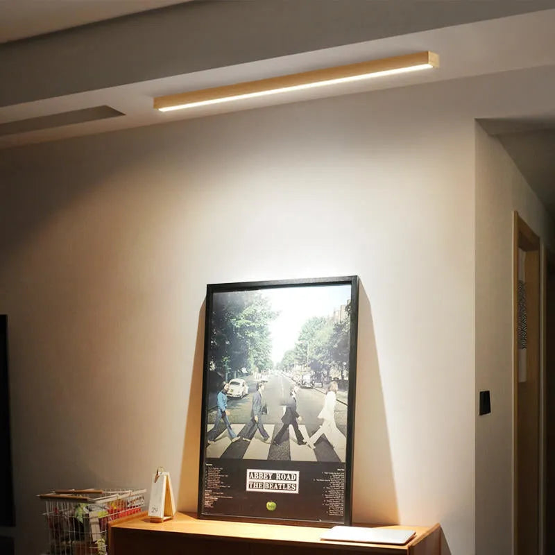 Arisha Linear Slim Ceiling Light, Wood - Neutralighting