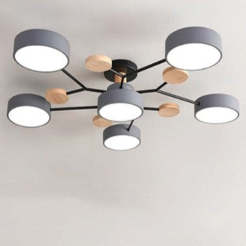 Arisha Ceiling Light, Wood Round for Living Room - Neutralighting