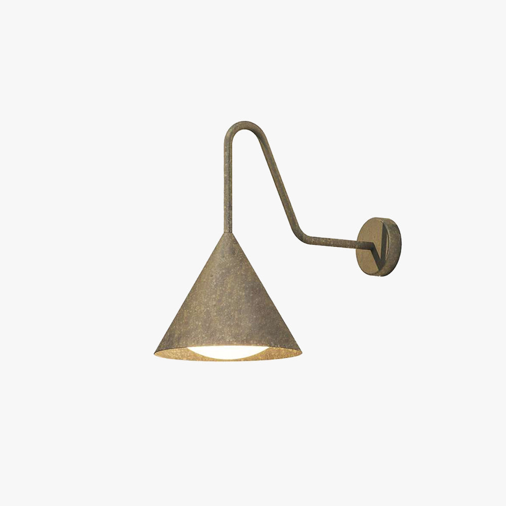 Ray Modern Minimalist Cone Metal Outdoor Waterproof Wall Lamp，Black/Gold - Neutralighting