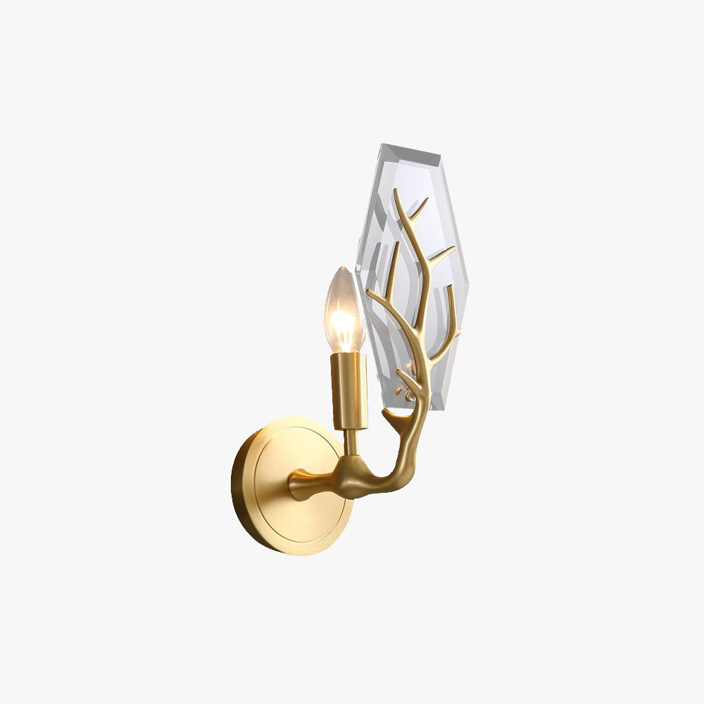 Arisha Modern Gold Wall Lamp, Metal & Crystal - Neutralighting