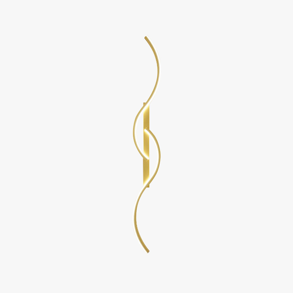 Lumor Modern Linear Wave Bedroom Wall Lamp, Black/Gold