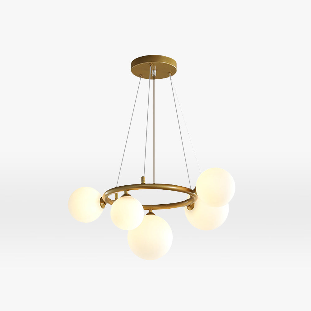 Valentina Modern Designe Wave Metal/Glass Pendant Light, White/Gold - Neutralighting