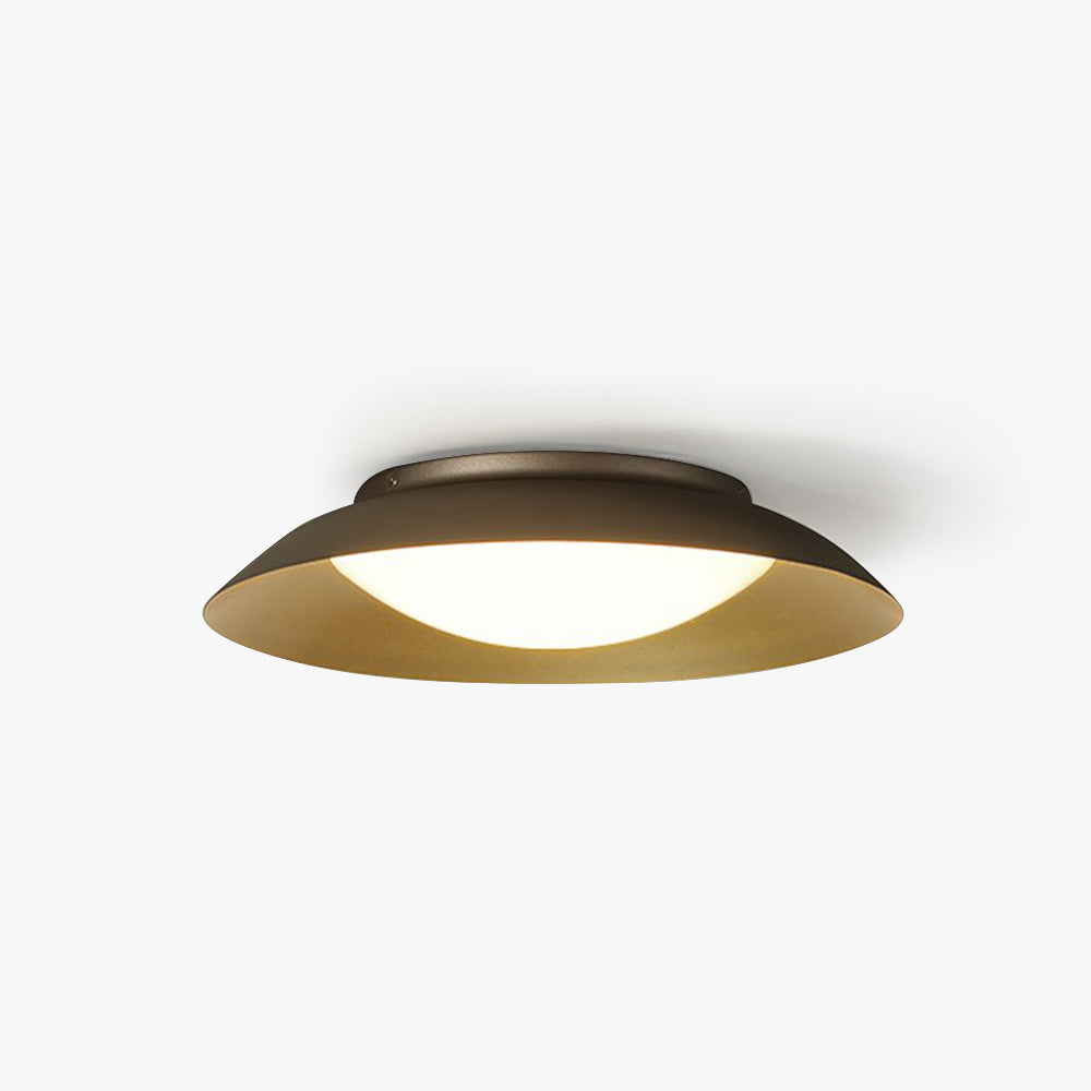 Arisha Round Metal Flush Mount Ceiling Light, Brass - Neutralighting