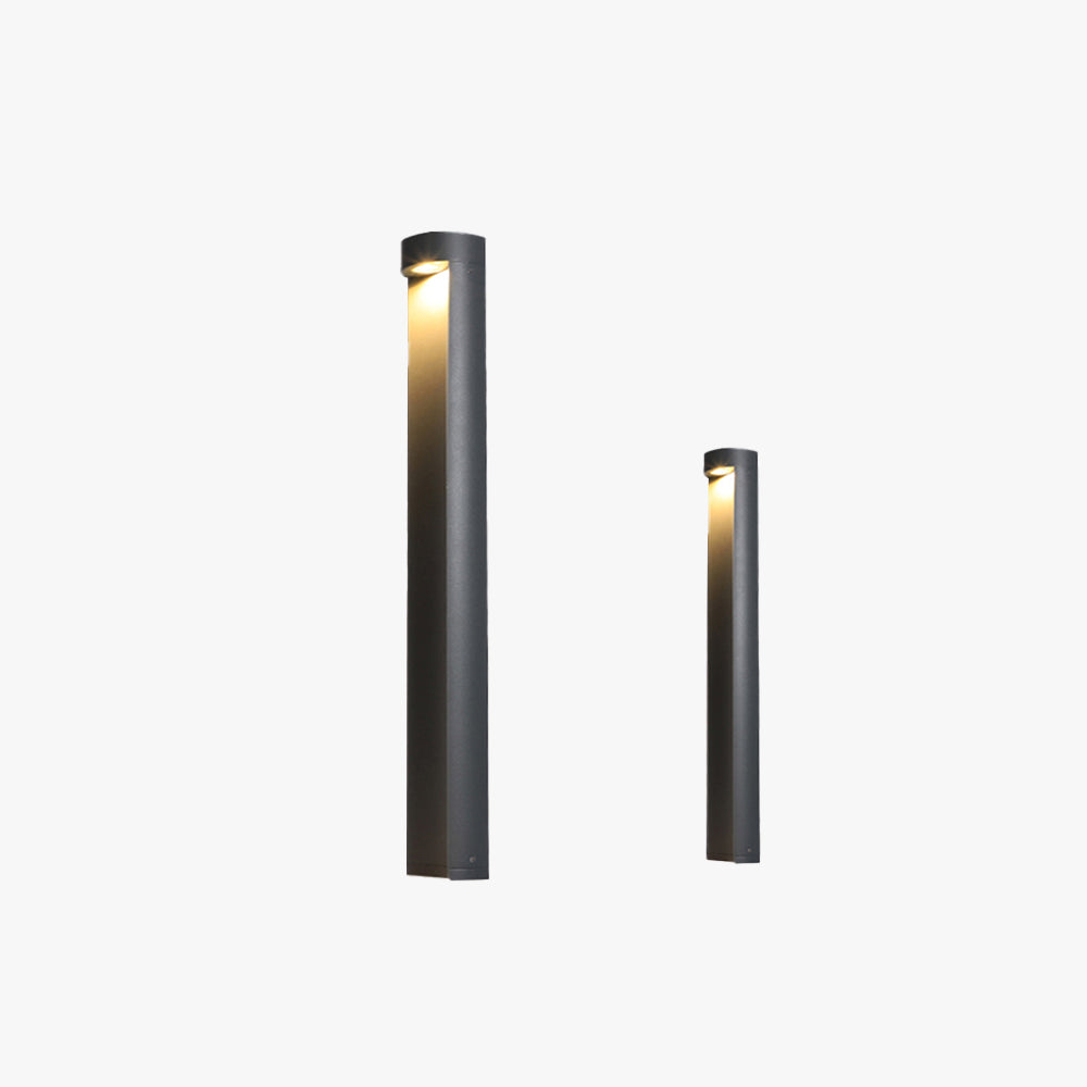 Ray Modern Metal Cylindrical Outdoor Path Light, Black - Neutralighting