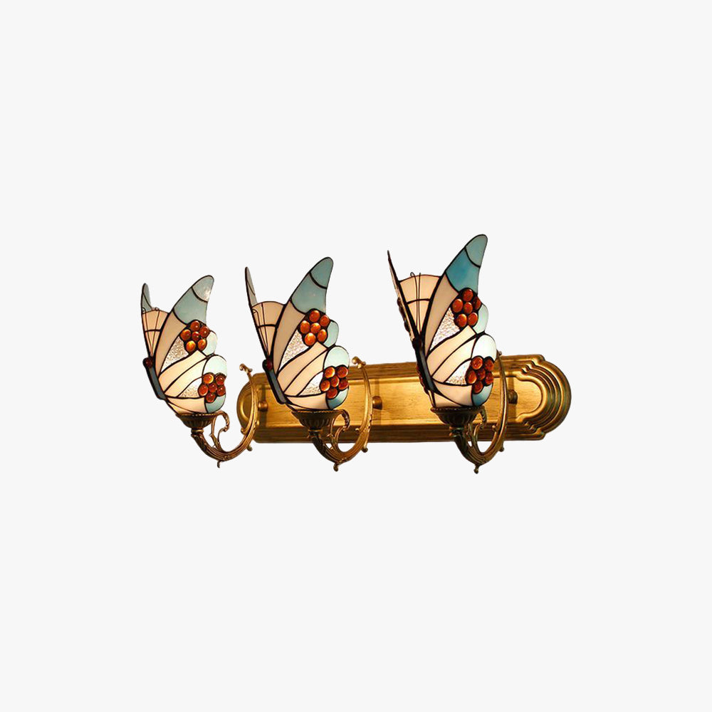 Arisha Artistic Butterfly Metal/Glass Lamps Wall, Red/Blue/Multi-Color/Light Blue - Neutralighting