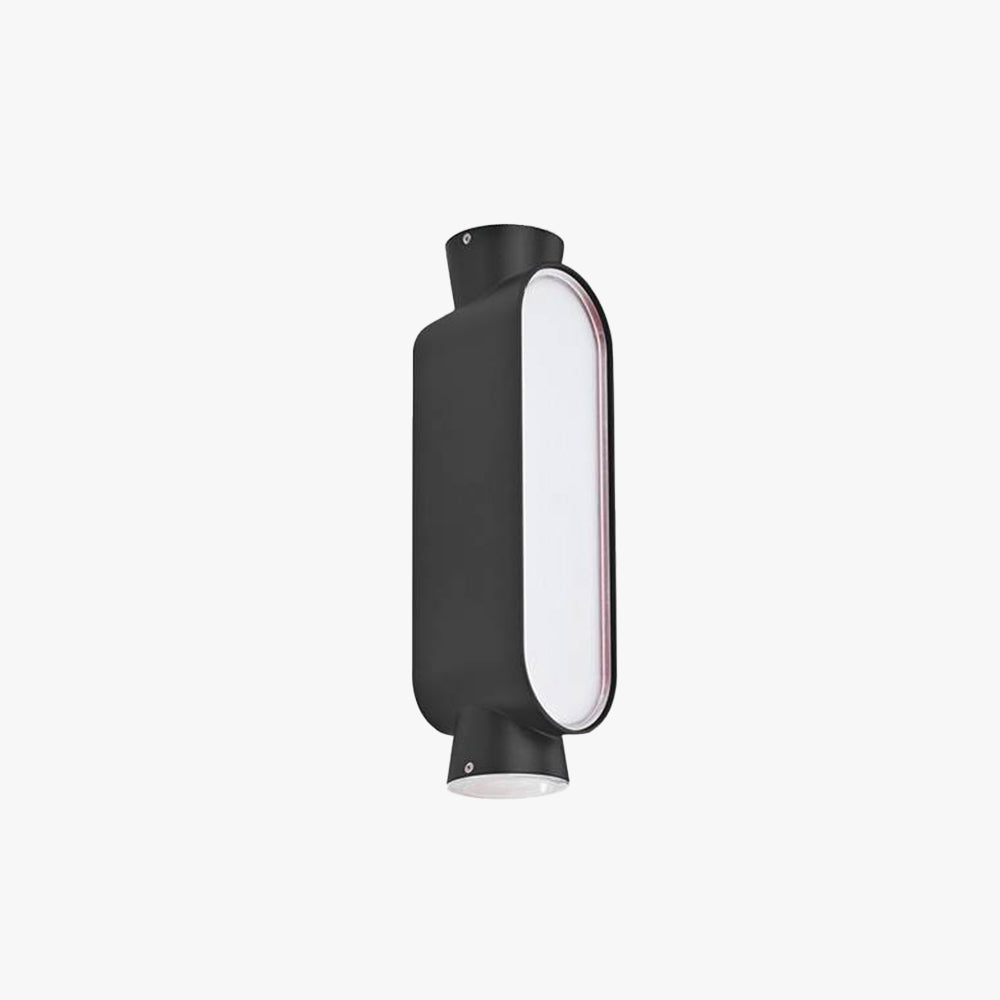 Ray Minimalist Up/Down Acrylic Outdoor Wall Lamp, Black/White