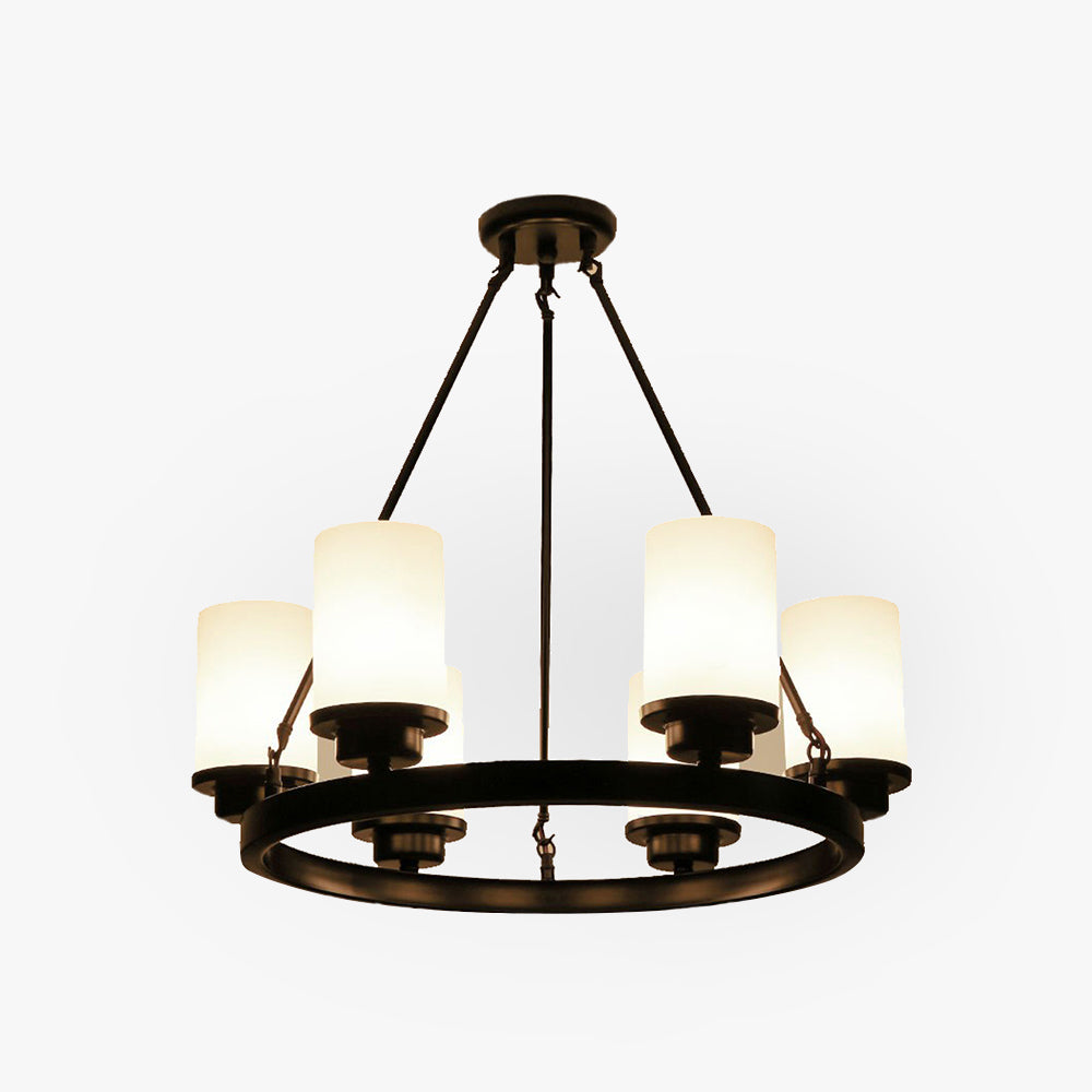 Silva Retro Black Metal/Glass Chandelier for Living Room - Neutralighting