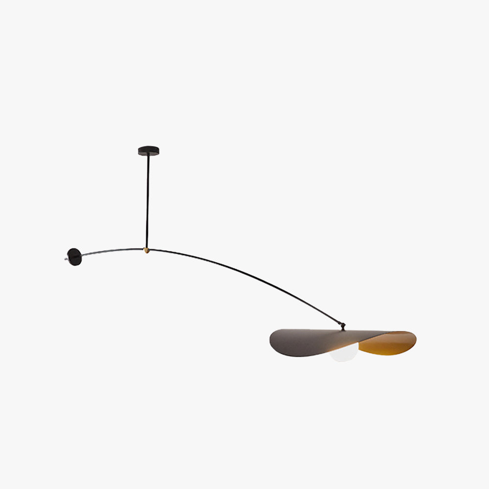 Arisha Minimalist Lotus Leaf Shaped Metal Pendant Light, Black/Gold - Neutralighting