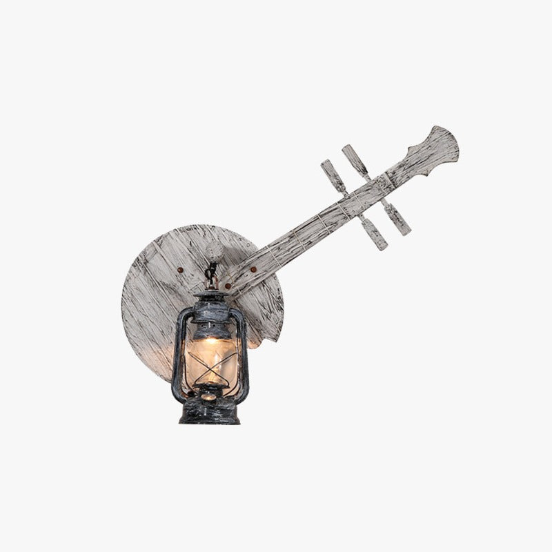 Epoch Wall Lamp Lute Vintage Lantern Wooden Gray, Dining Room - Neutralighting