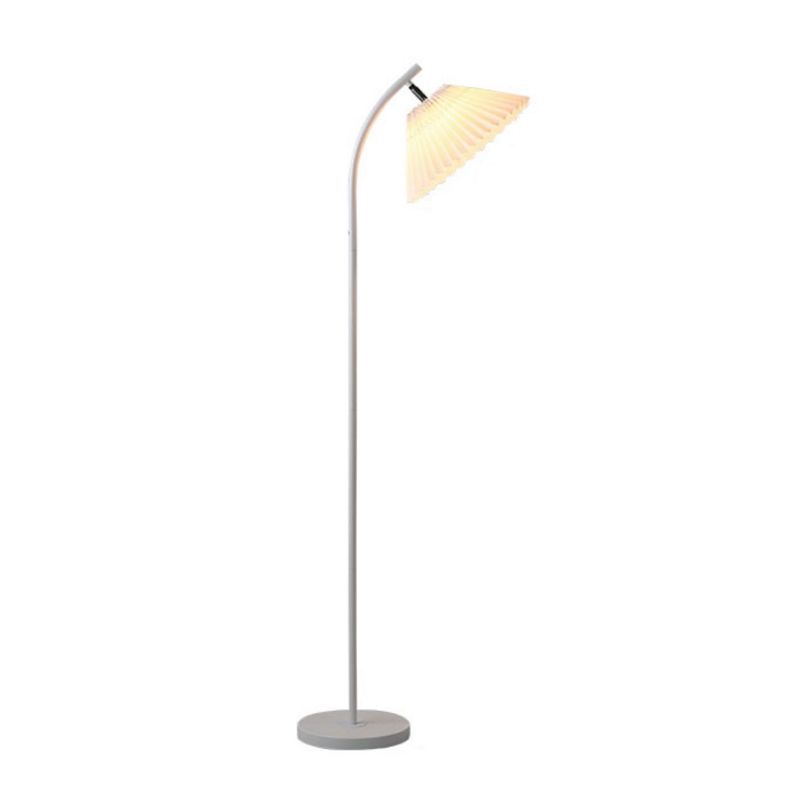 Ozawa Modern Arc Pleated Metal Fabric Floor Lamp, 3 Color - Neutralighting