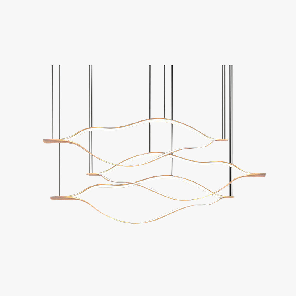 Arisha LED Linear Minimalist Wave Golden Leaf Shaped Pendant Light - Neutralighting