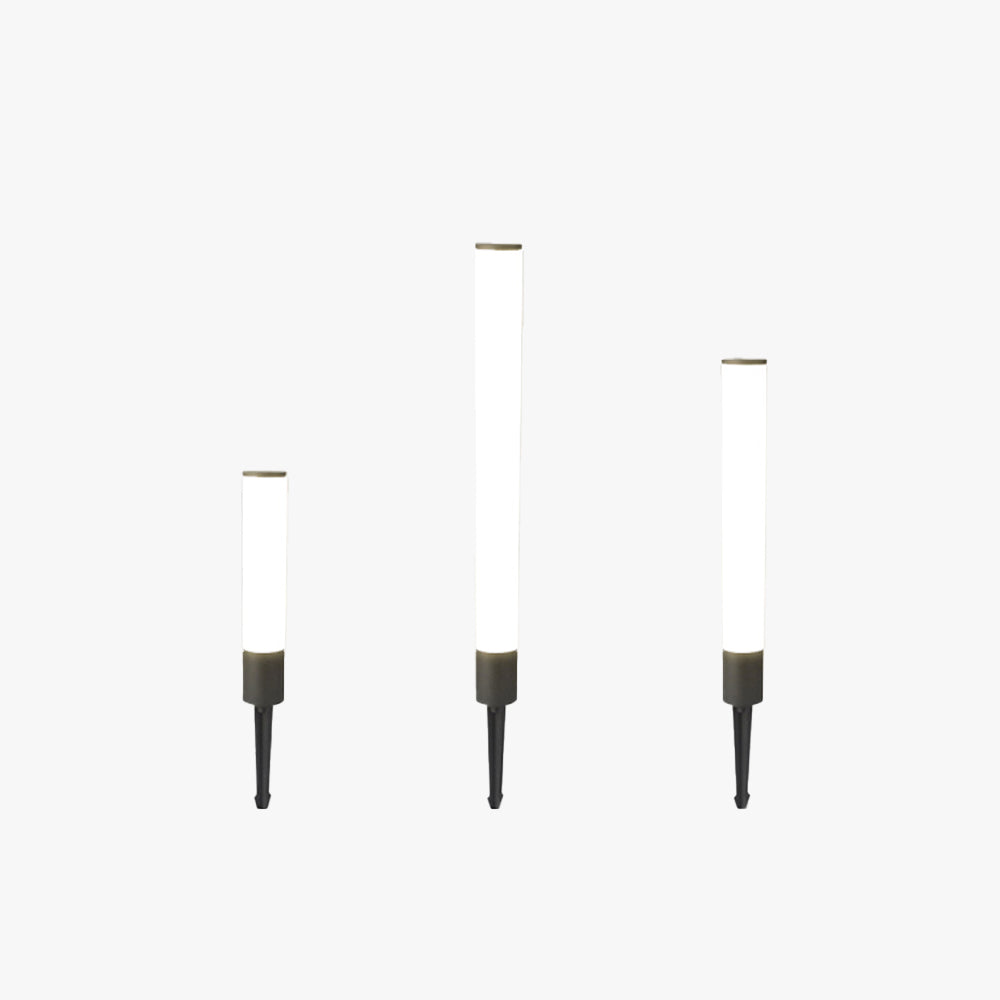 Ray Minimalist Cylindrical Acrylic Outdoor Ground Ligh, Black - Neutralighting