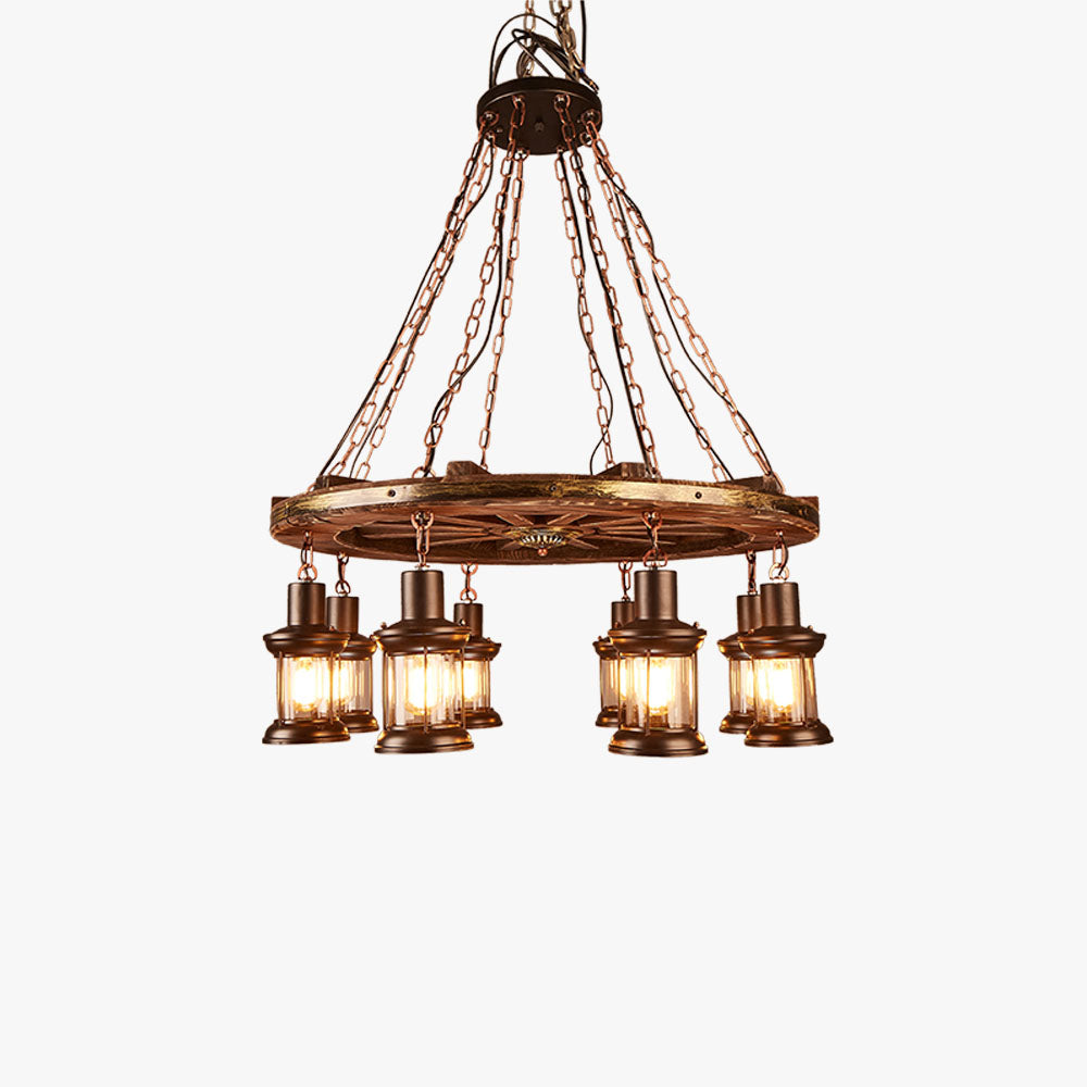 Epoch Vintage Rudder Metal/Wood Pendant Light, Walnut - Neutralighting