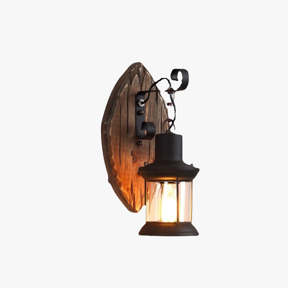 Epoch Wall Lamp Leaf Shape Vintage, Wood/Metal, Bedroom - Neutralighting