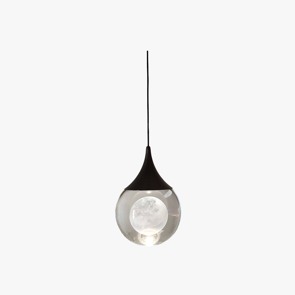 Aria Minimalist Moon Metal Pendant Light,Black - Neutralighting