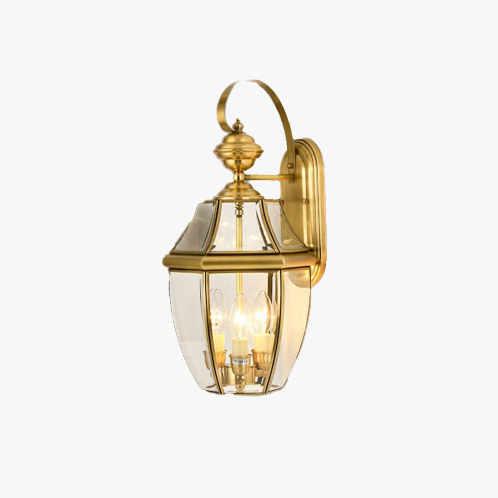 Ray Vintage Lantern Metal Outdoor Wall Lamp, Gold - Neutralighting