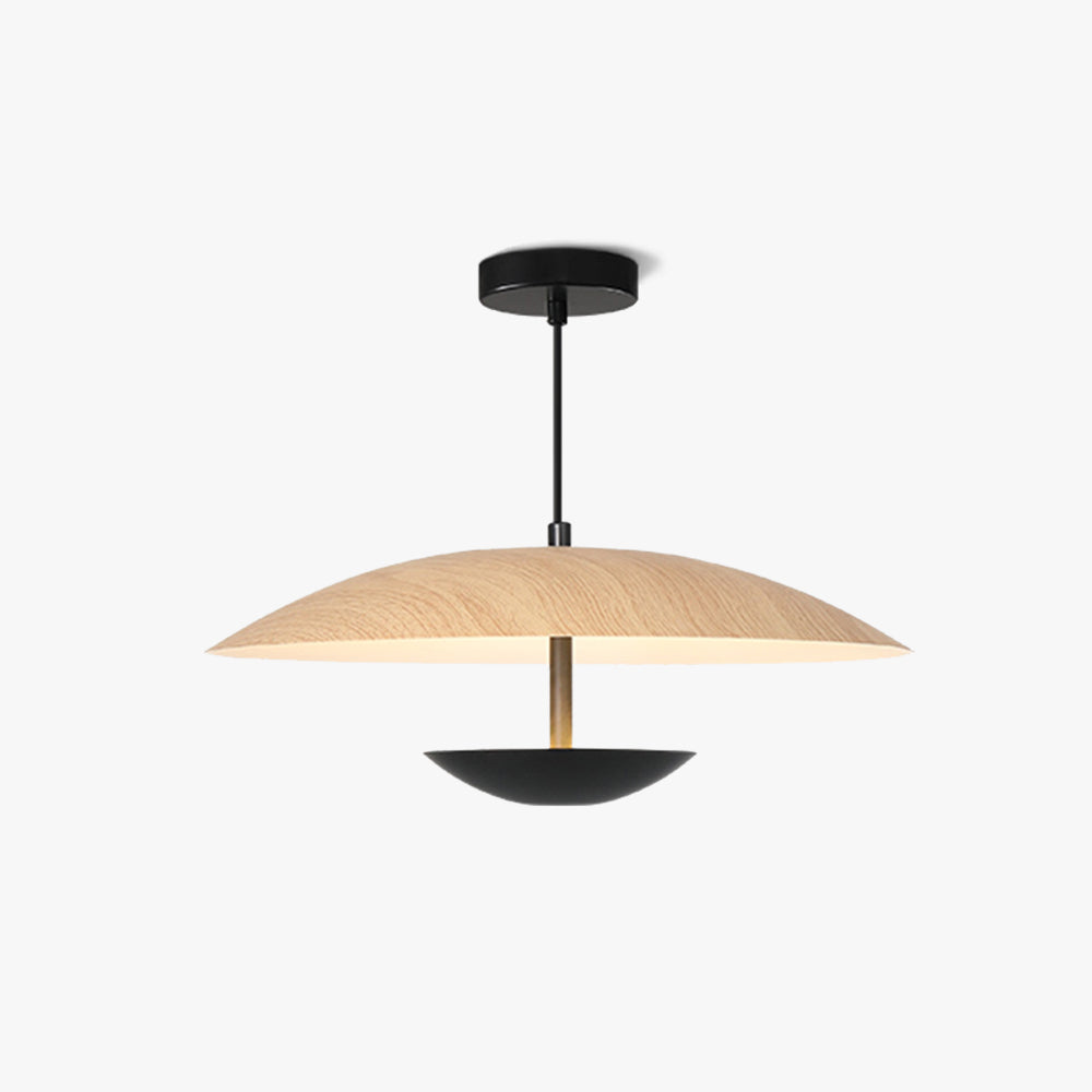 Muto Nordic LED Frisbee Pendant Light Wood & Brown - Neutralighting