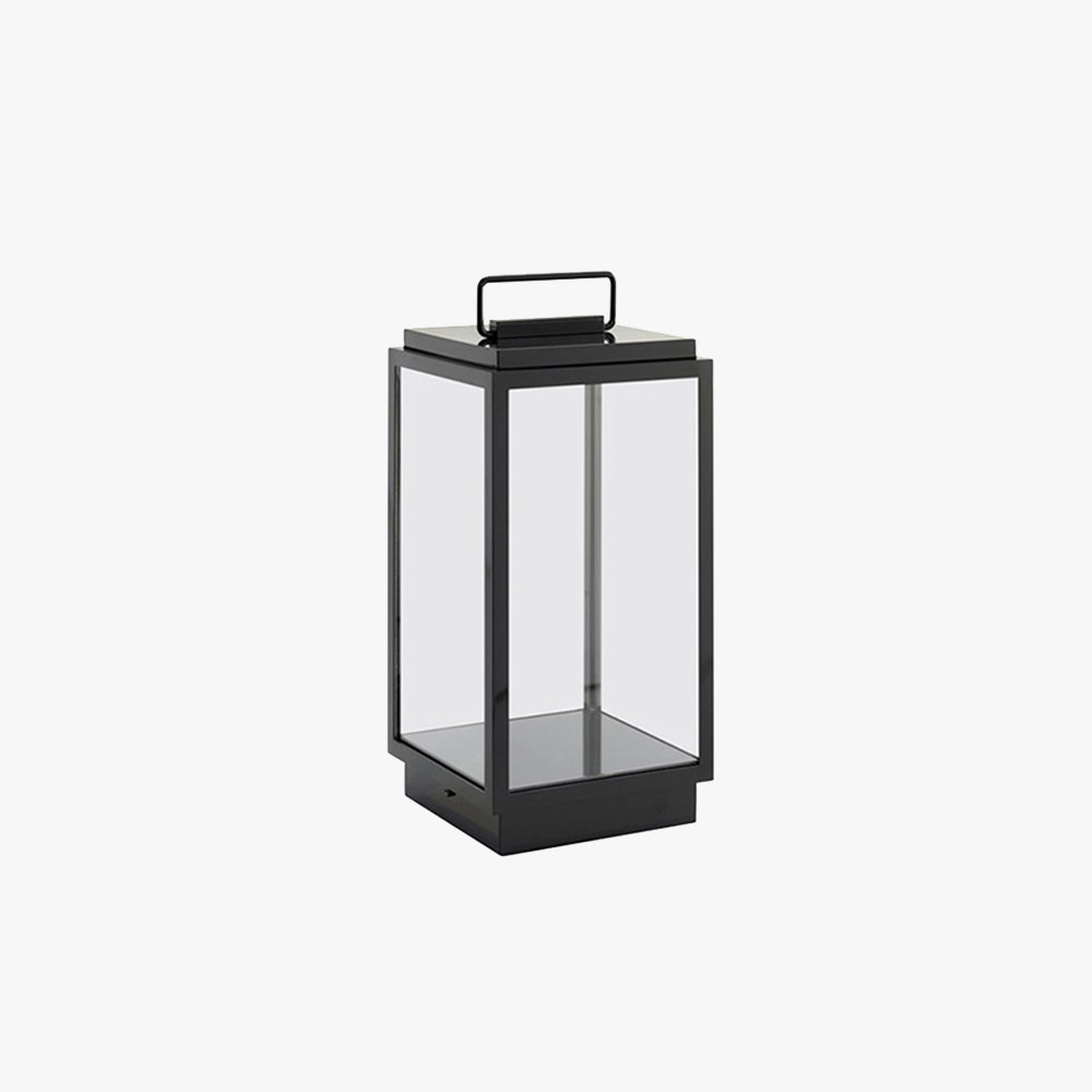 Ray Minimalist Cuboid Outdoor Floor Lamp, Hardwired, Black - Neutralighting