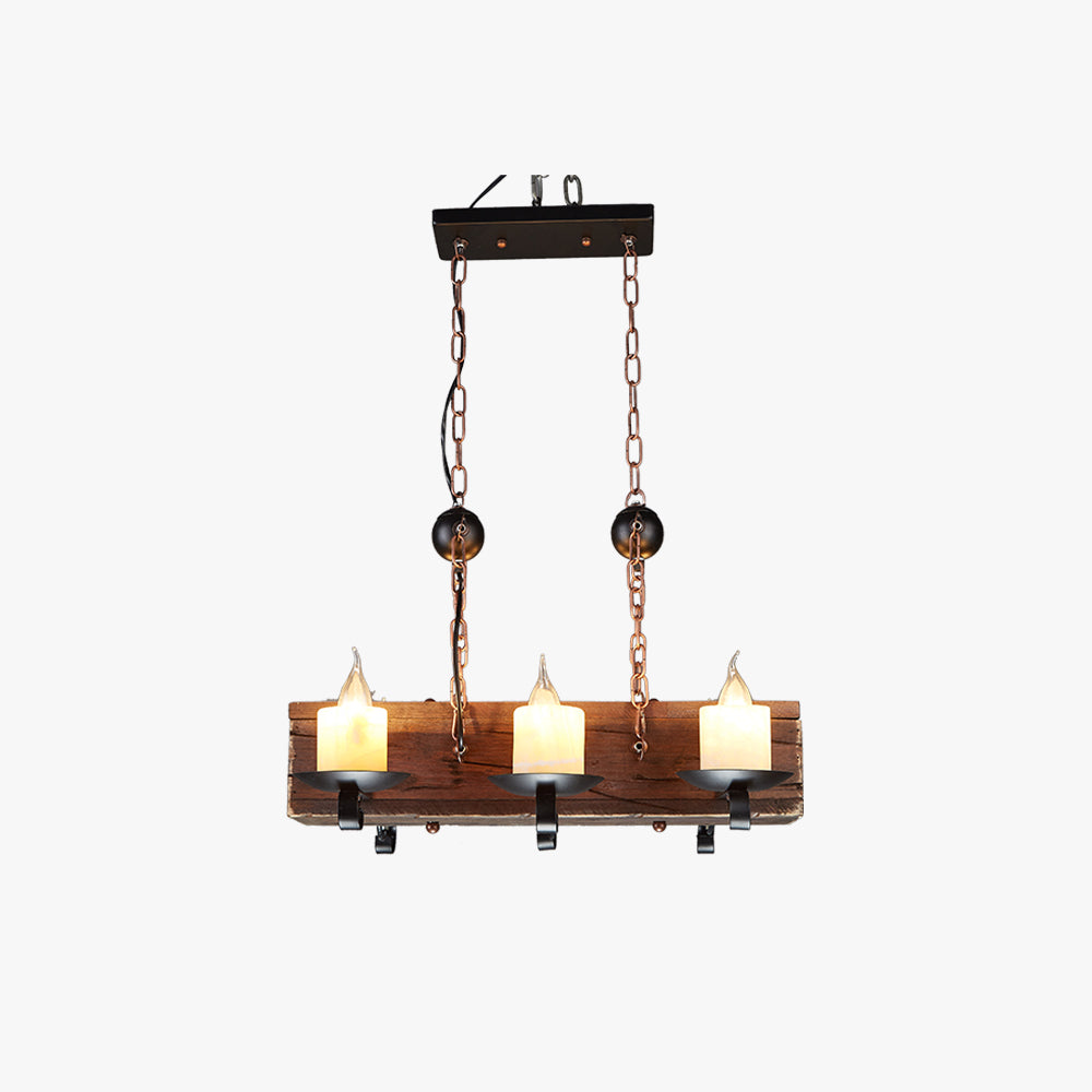 Epoch Retro Rectangular Metal/Wood Pendant Light, Walnut - Neutralighting