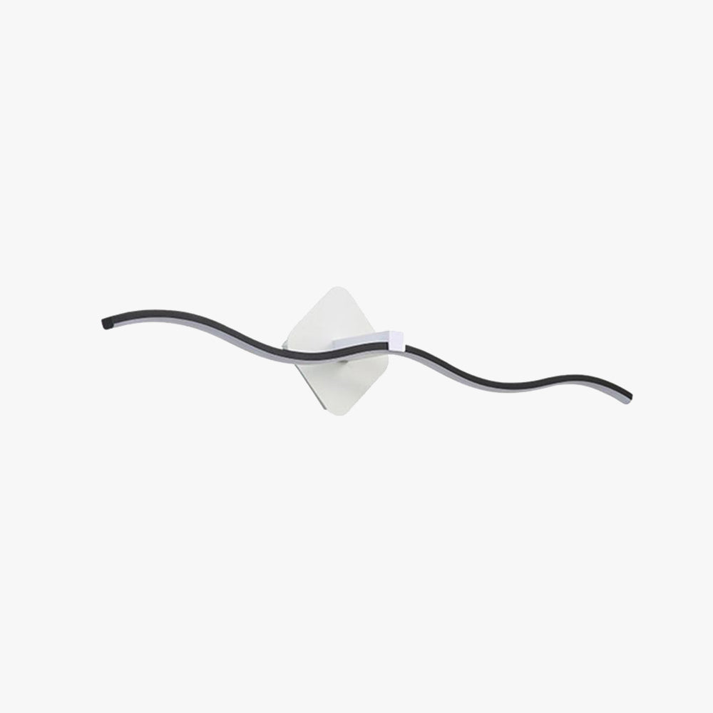 Arisha Minimalist Wave Linear Metal Wall Lamp, Black/White - Neutralighting