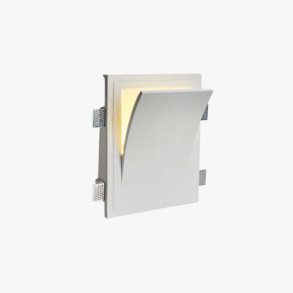 Aria Modern Recessed Metal/Plaster LED Wall Lamp, White - Neutralighting