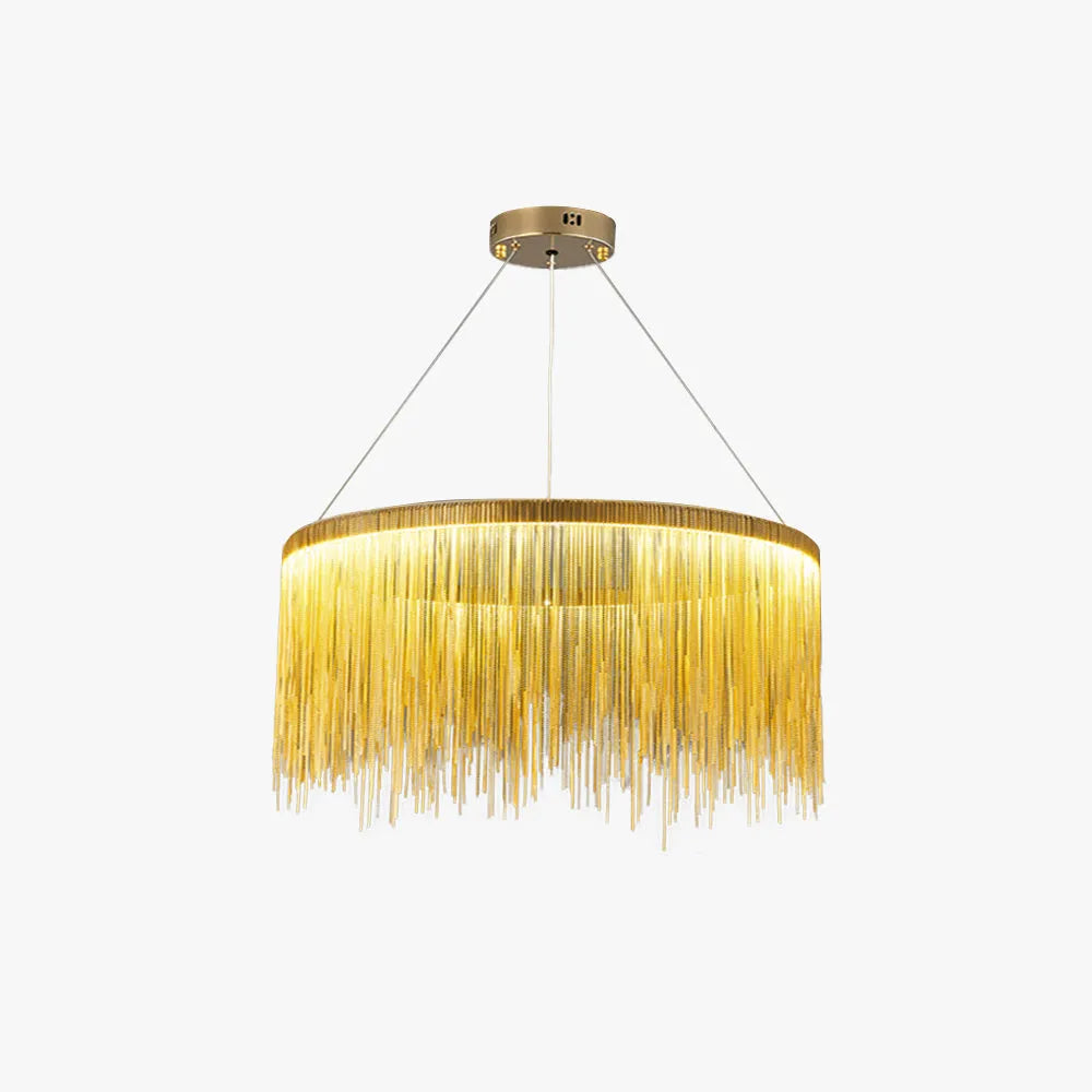 Arisha Tassel Chain Art Deco Pendant Light Silver/Gold Living Room/Hall - Neutralighting