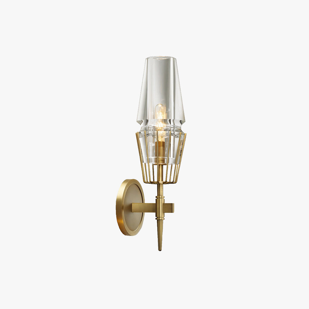 Arisha Vintage Lantern Glass Wall Lamp, Gold - Neutralighting