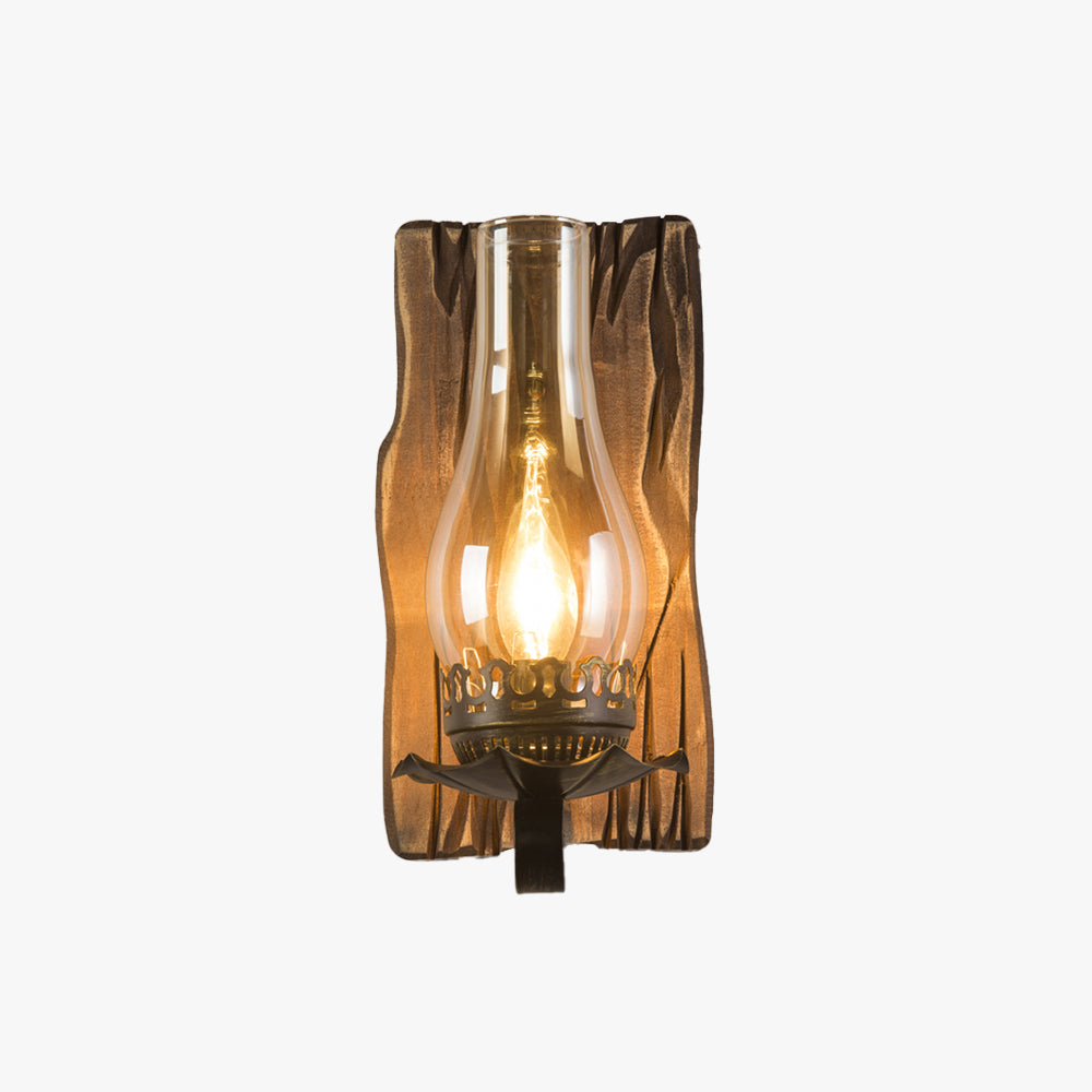 Epoch Wall Lamp Vintage Candle Wooden Glass, Bedroom - Neutralighting