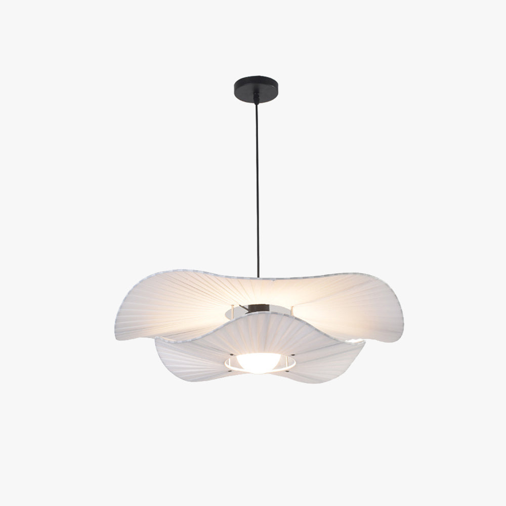 Ritta Modern Nordic Cloth/Metal Shell Pendant Light, White - Neutralighting