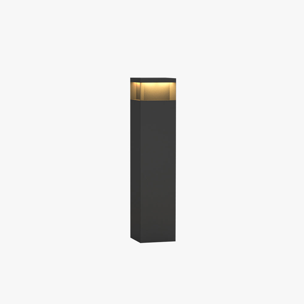 Ray Metal Rectangular Solar Outdoor Path Light, Black - Neutralighting