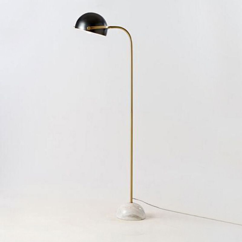 Eryn Floor Lamp Semi Circular Retro/Minimalist, Metal/Marble, Black, Bedroom - Neutralighting