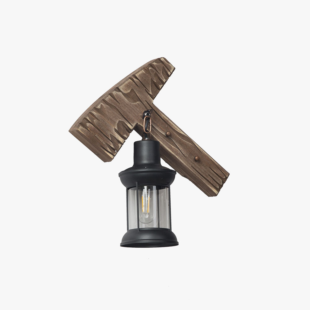 Epoch Wall Lamp Hammer Shape Vintage, Wood/Metal, Bedroom - Neutralighting