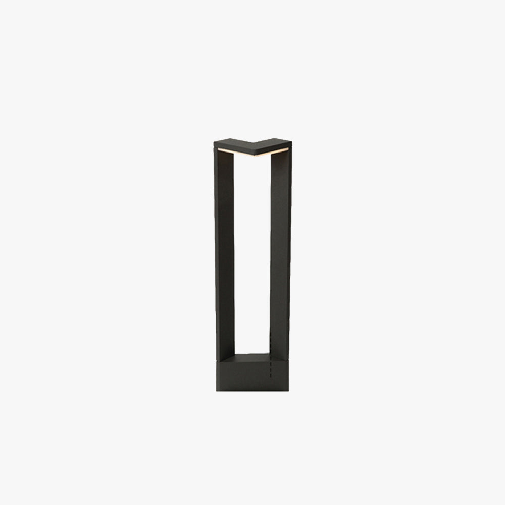 Ray Minimalist Metal Right-angle Shaped Outdoor Path Light, Black - Neutralighting