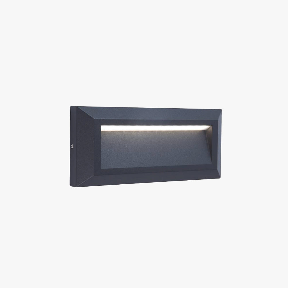 Ray Modern Metal Rectangular Outdoor Deck/Step Light, Black - Neutralighting