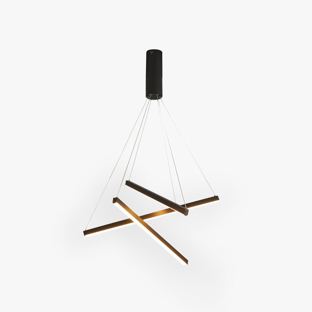 Arisha Minimalist Linear Metal Pendant Light, Living Room, Black - Neutralighting