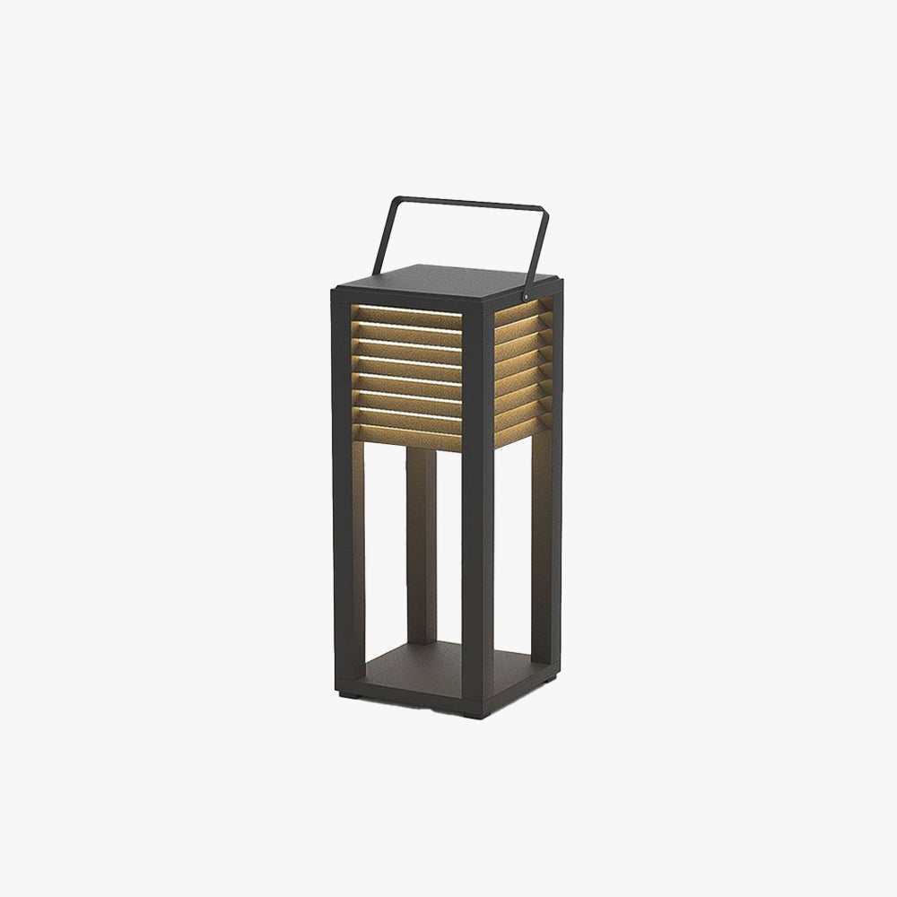 Ray Vintage Cuboid Metal Outdoor Floor Lamp, Black