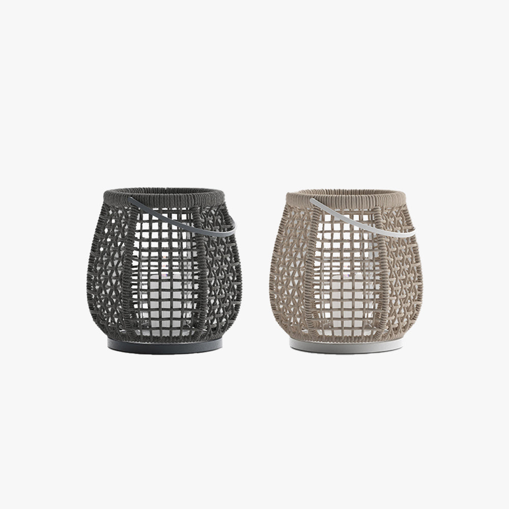 Ray Vintage Lantern Metal Floor Lamp, Metal/Rattan, Black/Beige - Neutralighting